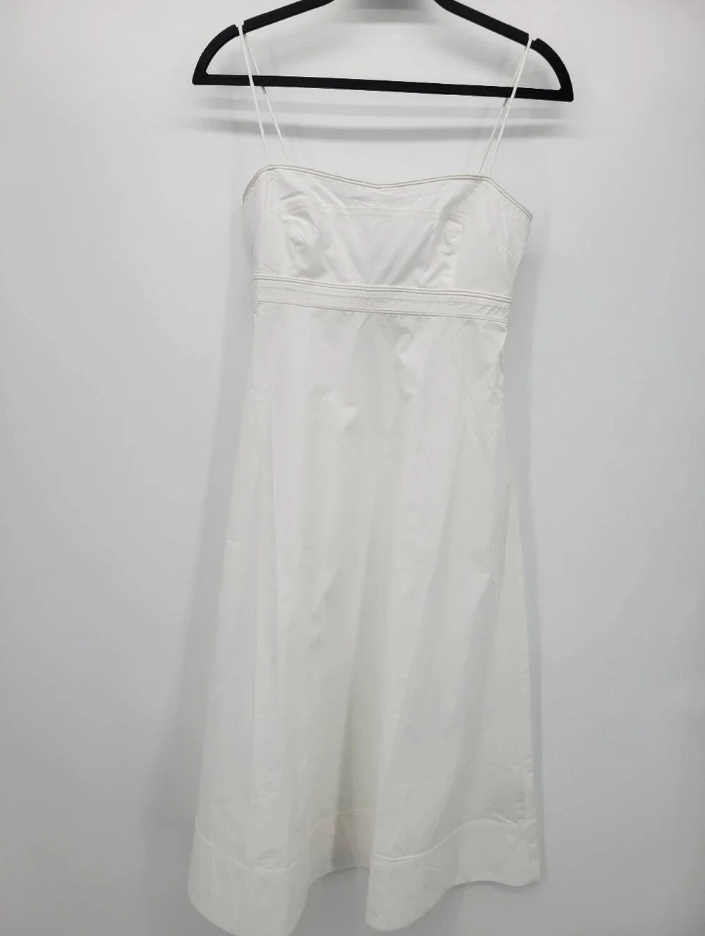 J Crew Petite empire-waist dress in cotton poplin CV558 Size 6 White